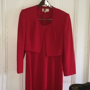 Red dress and jacket set by Michael. Size 4